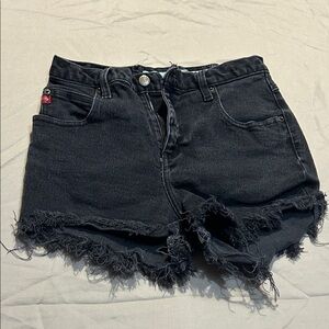 Mudd Black Frayed Jean Shorts